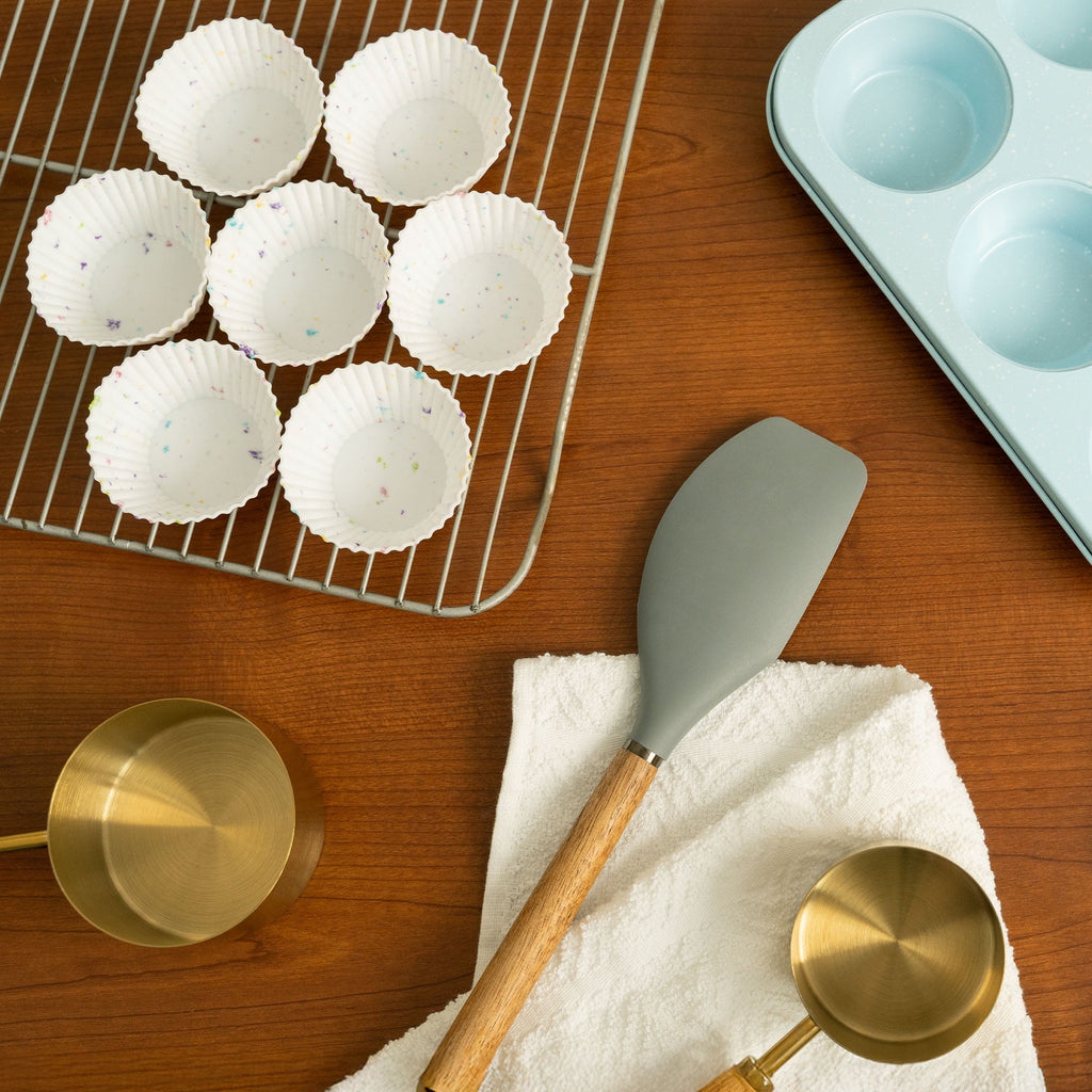 S&T Inc. Reusable Non-Stick Silicone Baking Cups (12 Pack) - Standard Size - Confetti - Image 4